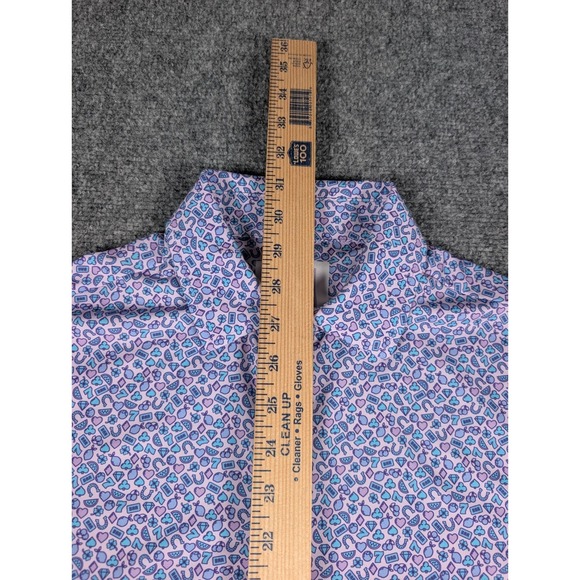 Jack Golf Apparel Polo Shirt Mens M Purple Gambling Lucky Icons w/Logo - Picture 5 of 9